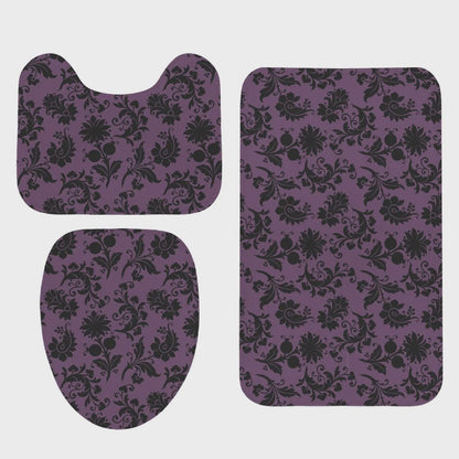 Purple Damask Shower Curtain, Gothic Baroque Bath Decor, Victorian Floral Style
