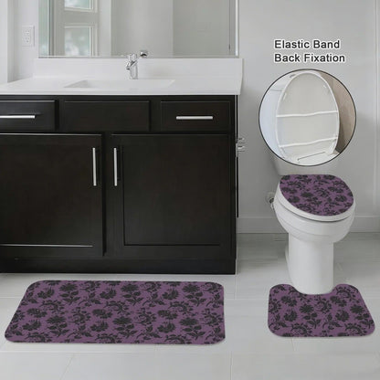 Purple Damask Shower Curtain, Gothic Baroque Bath Decor, Victorian Floral Style