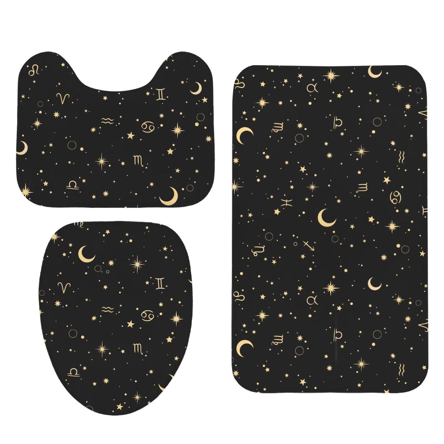 Celestial Zodiac Shower Curtain, Astrology Moon Star Bathroom Decor