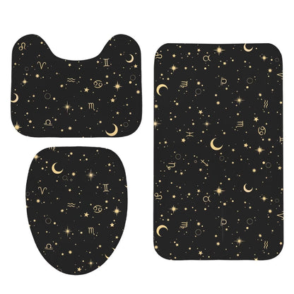 Celestial Zodiac Shower Curtain, Astrology Moon Star Bathroom Decor
