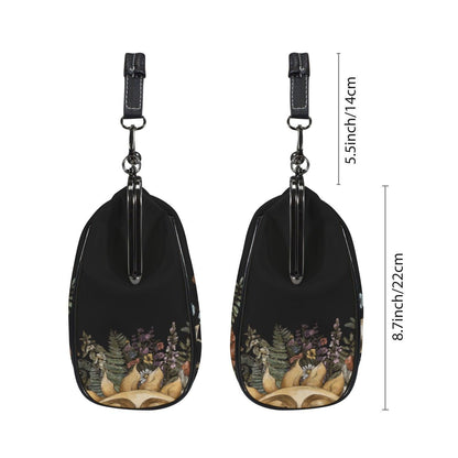 Kiss Lock Purse, Dark Cottagecore Handbag, Sun Botanical Frame Bag