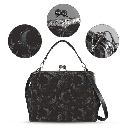 Black Moon Purse, Gothic Lunar Clutch, Dark Celestial Bag