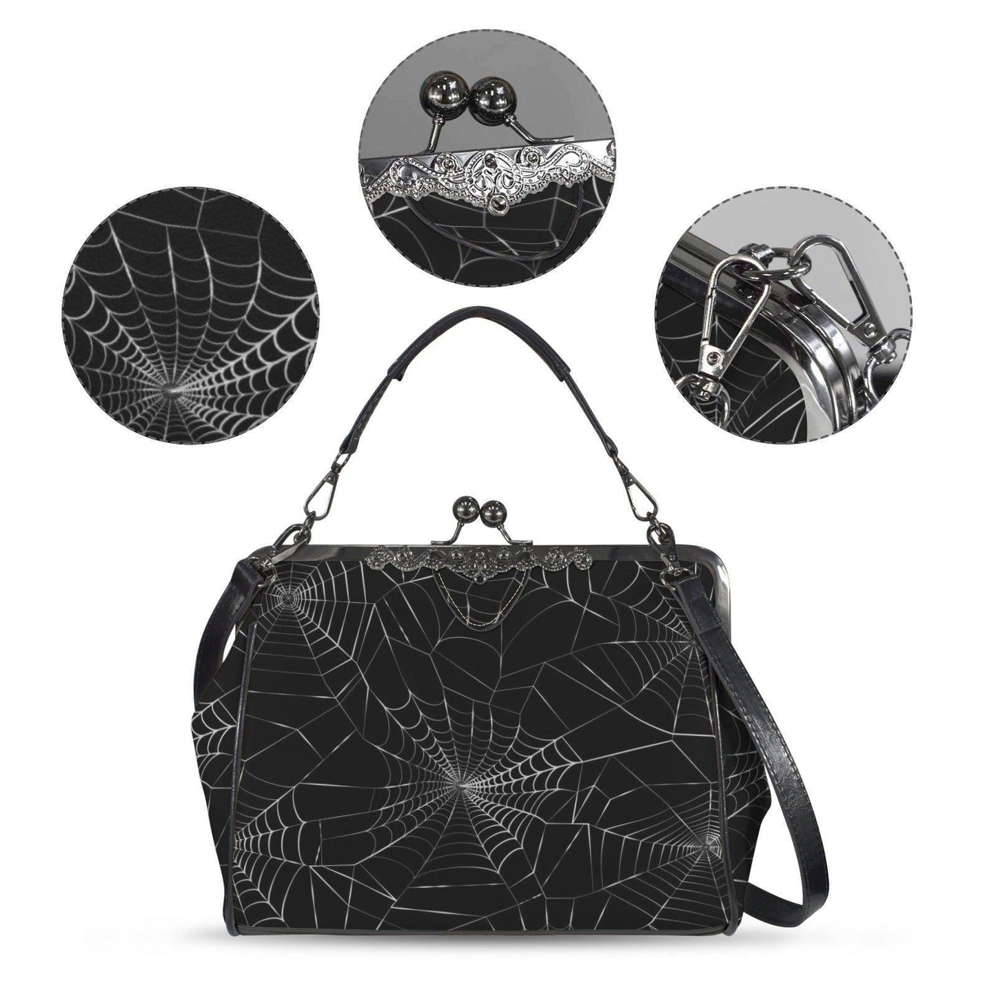 Spiderweb Gothic Bag, Web Purse, Dark Spider Clutch, Halloween Crossbody Satchel, Mystical Gothic Handbag, Occult Spider Bag, Spooky Gift