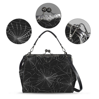 Spiderweb Gothic Bag, Web Purse, Dark Spider Clutch, Halloween Crossbody Satchel, Mystical Gothic Handbag, Occult Spider Bag, Spooky Gift