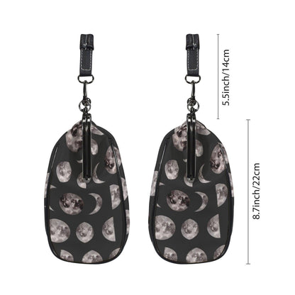 Moon Phase Kiss Lock Bag, Celestial Gothic Purse, Witchy Shoulder Handbag