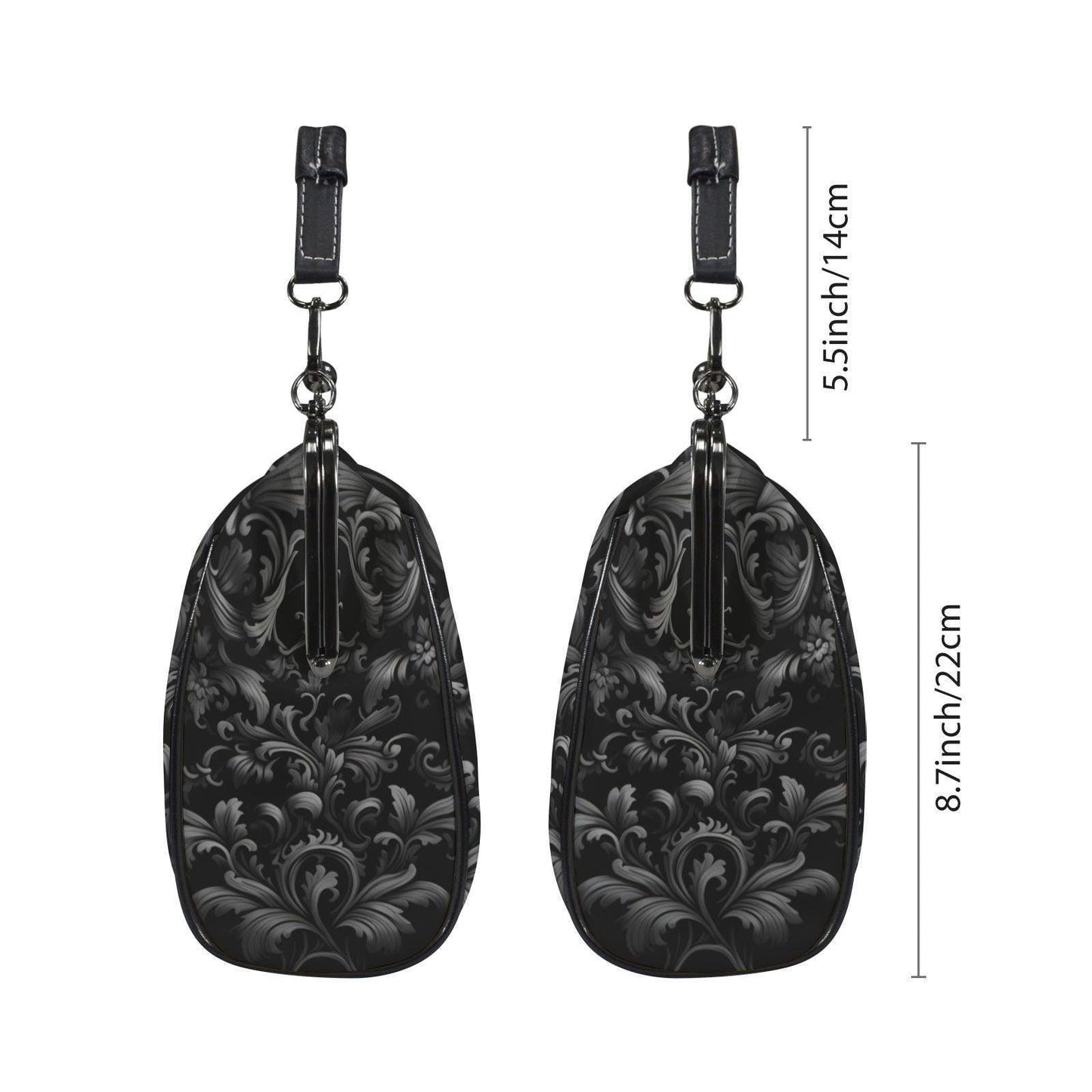 Baroque Black Handbag, Gothic Victorian Purse, Witchy Gift Bag