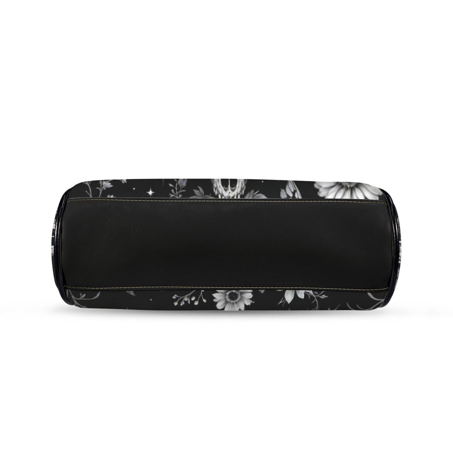 Skull kiss lock purse, butterfly gothic frame bag, monochrome floral handbag