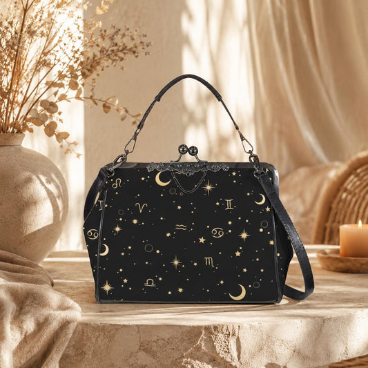 Zodiac Constellation Handbag: Celestial Witchy Clasp Purse
