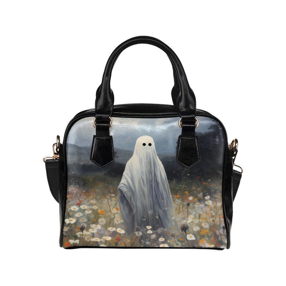 Haunted Meadow Bowler Bag, Gothic Ghost Purse, Dark Cottagecore Handbag, Moody Art Gift