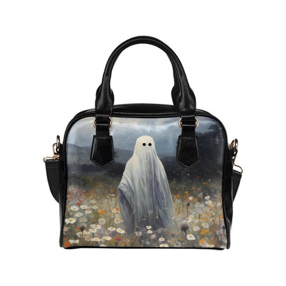 Haunted Meadow Bowler Bag, Gothic Ghost Purse, Dark Cottagecore Handbag, Moody Art Gift