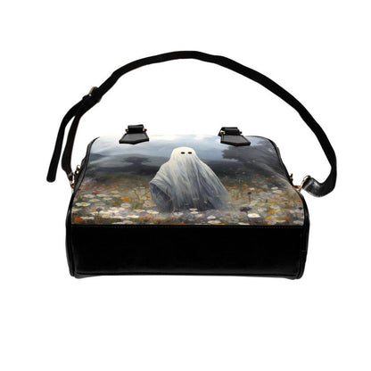 Haunted Meadow Bowler Bag, Gothic Ghost Purse, Dark Cottagecore Handbag, Moody Art Gift