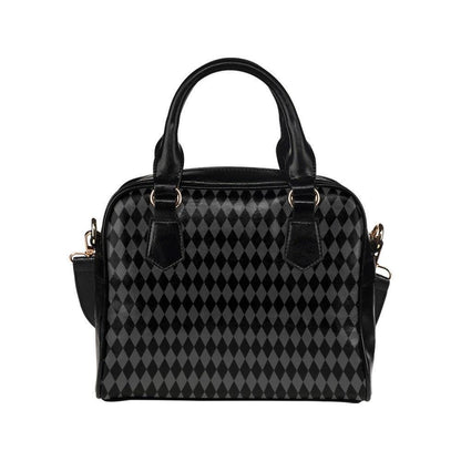 Black Harlequin Handbag, Gothic Satchel Purse, Dark Academia Shoulder Bag