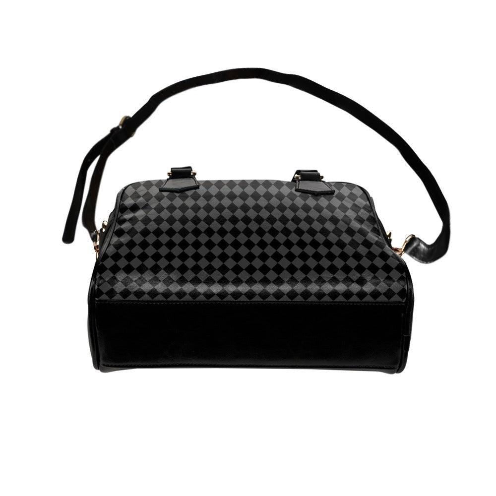 Black Harlequin Handbag, Gothic Satchel Purse, Dark Academia Shoulder Bag