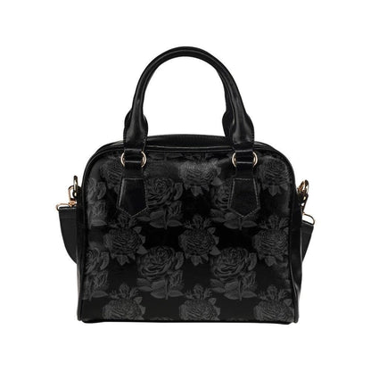 Black Rose Satchel, Dark Floral Purse, Gothic Romantic Handbag