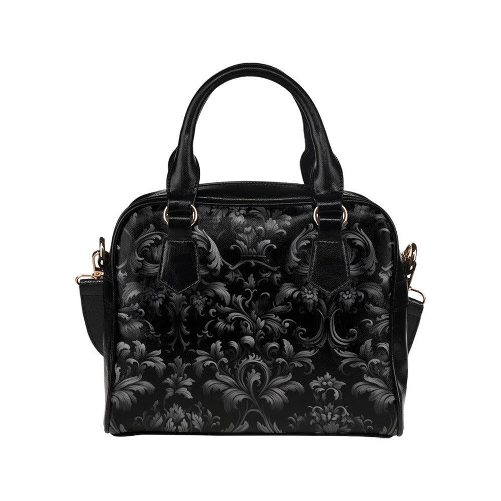 Baroque black satchel bag, victorian gothic purse for women, dark aesthetic handbag, elegant gothic festival bag, alternative fashion gift