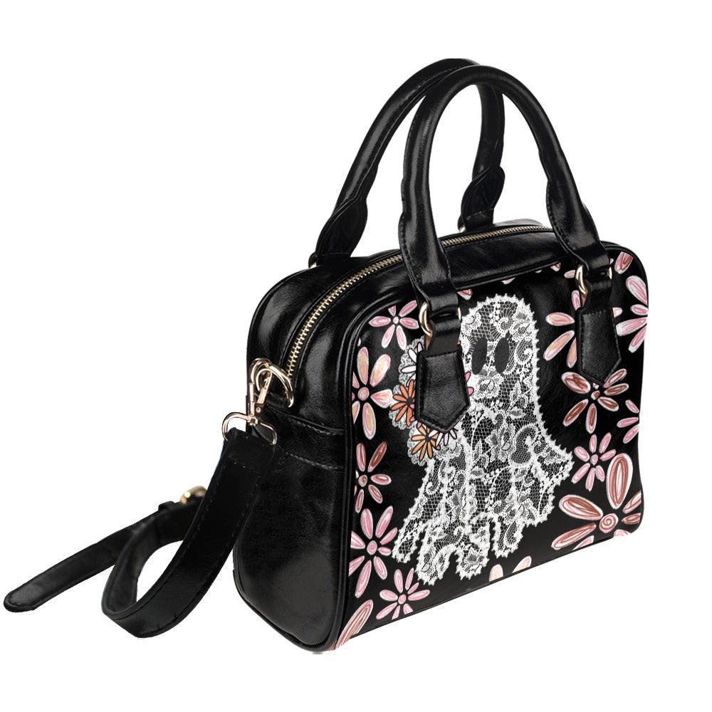 Vegan Faux Leather Lace Ghost Handbag