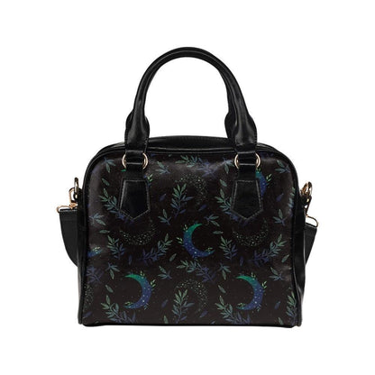 Moon & Foliage Satchel Bag: Celestial Crossbody Purse, Witchy Lunar Handbag