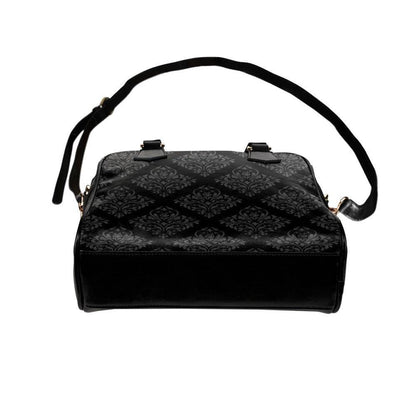 Black Damask Satchel, Dark Academia Purse, Elegant Gothic Handbag