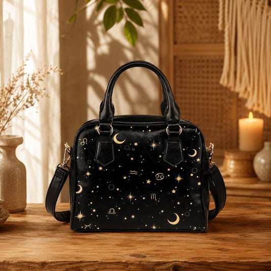 Astrology Zodiac Satchel, Celestial Signs Handbag, Witchy Purse