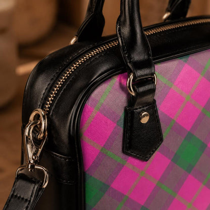 Pink green plaid satchel bag, pastel punk crossbody purse, kawaii grunge handbag for women