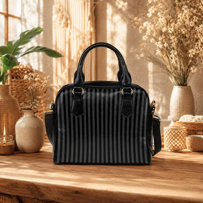 Striped Witchy Satchel Bag, Dark Academia Crossbody Tote for School and Work
