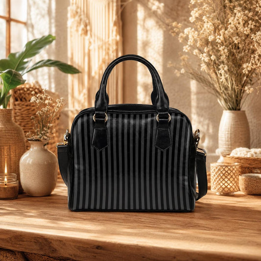 Striped Witchy Satchel Bag, Dark Academia Crossbody Tote for School and Work