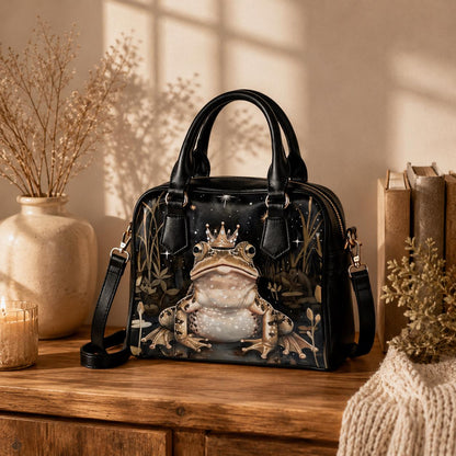 Frog Prince Bag, Fairycore Toad Satchel, Fantasy Handbag for Woodland Style