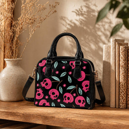 Pink Skull Purse, Cute Goth Handbag, Spooky Tote Bag