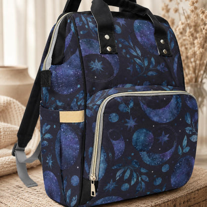 Diaper Bag Backpack, Moon Print Baby Travel Bag, Nursery Organizer Mom Backpack