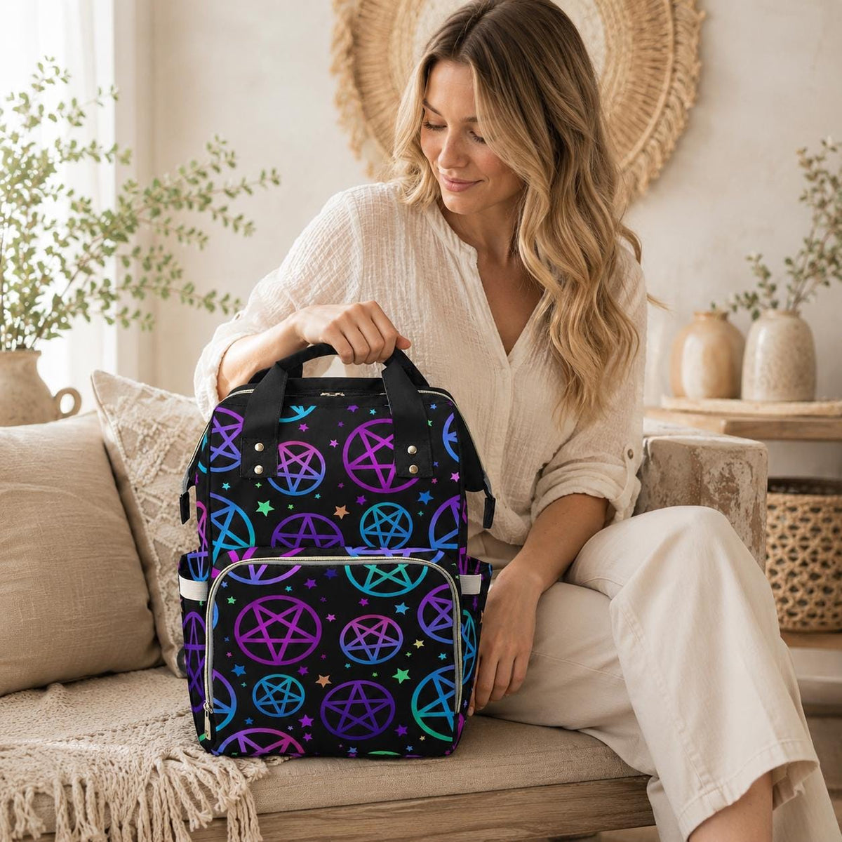 Witchy Diaper Backpack, Gothic Baby Bag, Mom Backpack