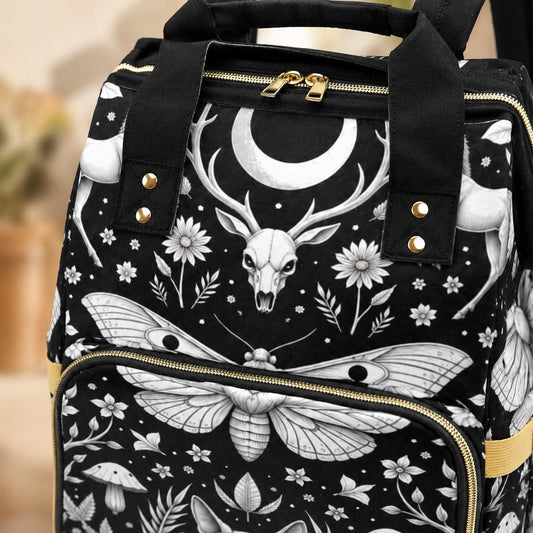 Woodland Diaper Bag Backpack, Dark Cottagecore Mom Bag, Baby Travel Bag