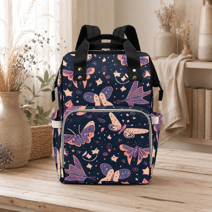 Moth Diaper Bag Backpack, Mom Backpack, Baby Travel Bag, Nursery Organizer