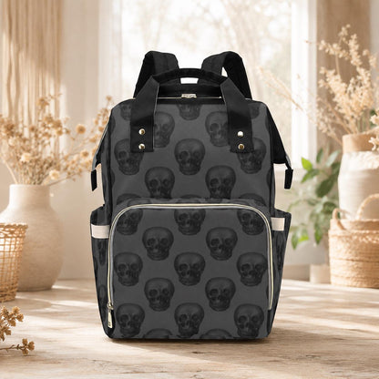 Skull Diaper Backpack, Gothic Baby Bag, Mom Travel Backpack