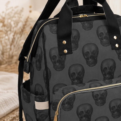 Skull Diaper Backpack, Gothic Baby Bag, Mom Travel Backpack