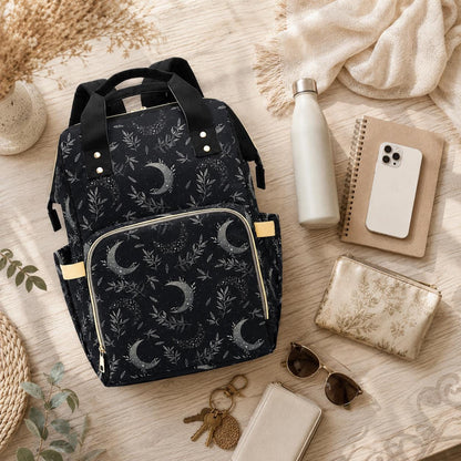 Pastel Witchy Diaper Backpack, Creepy Cute Goth Baby Bag, Spooky Mom Gear