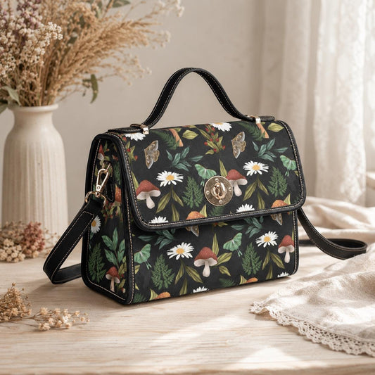 Mushroom Purse, Woodland Satchel Bag, Cottagecore Forest Crossbody