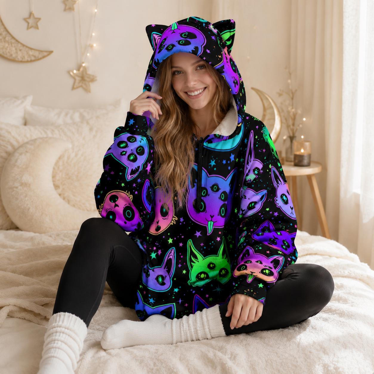 Neon Hooded Blanket Hoodie