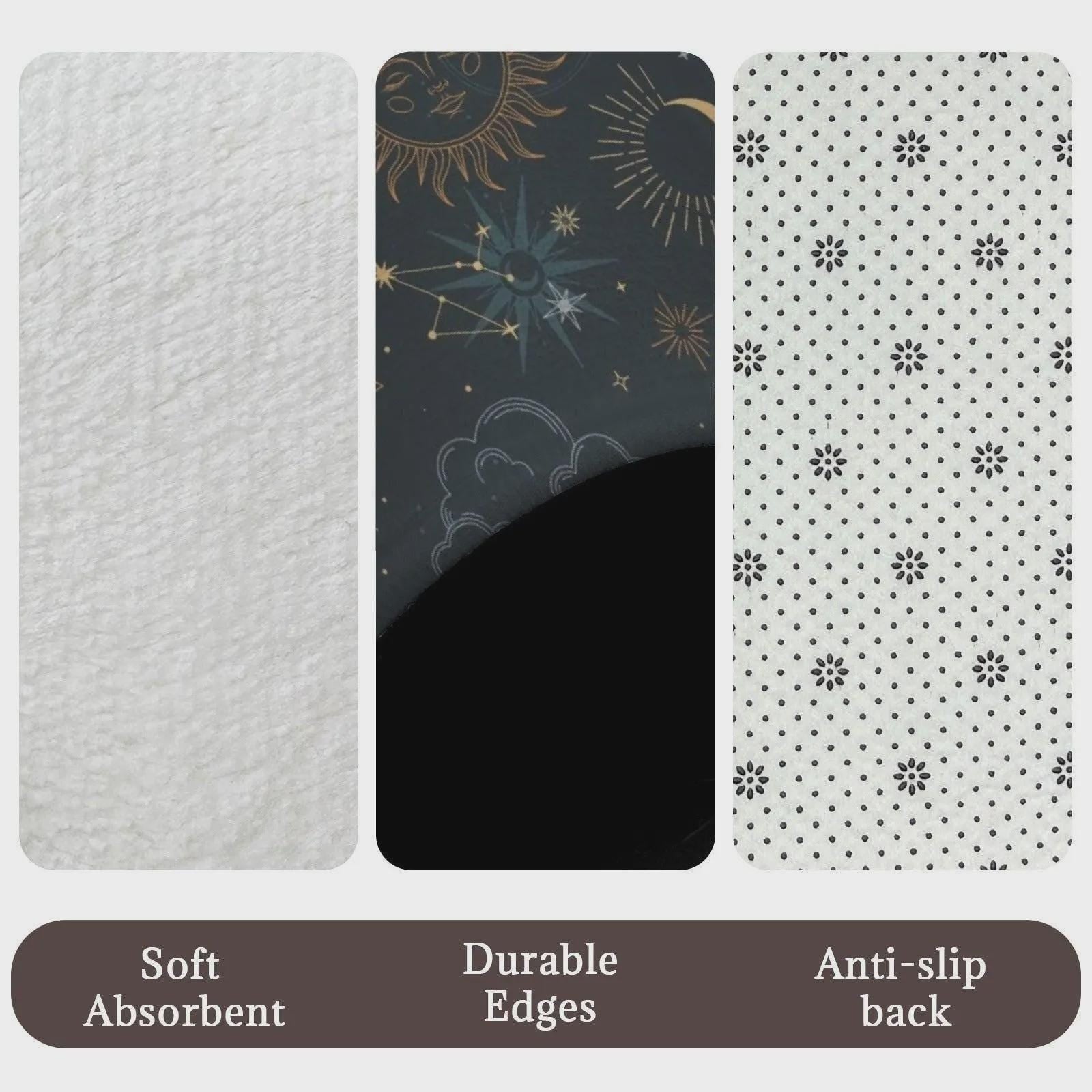 Celestial Sun Moon Shower Curtain, Navy Gold Stars Mystic Bathroom Decor