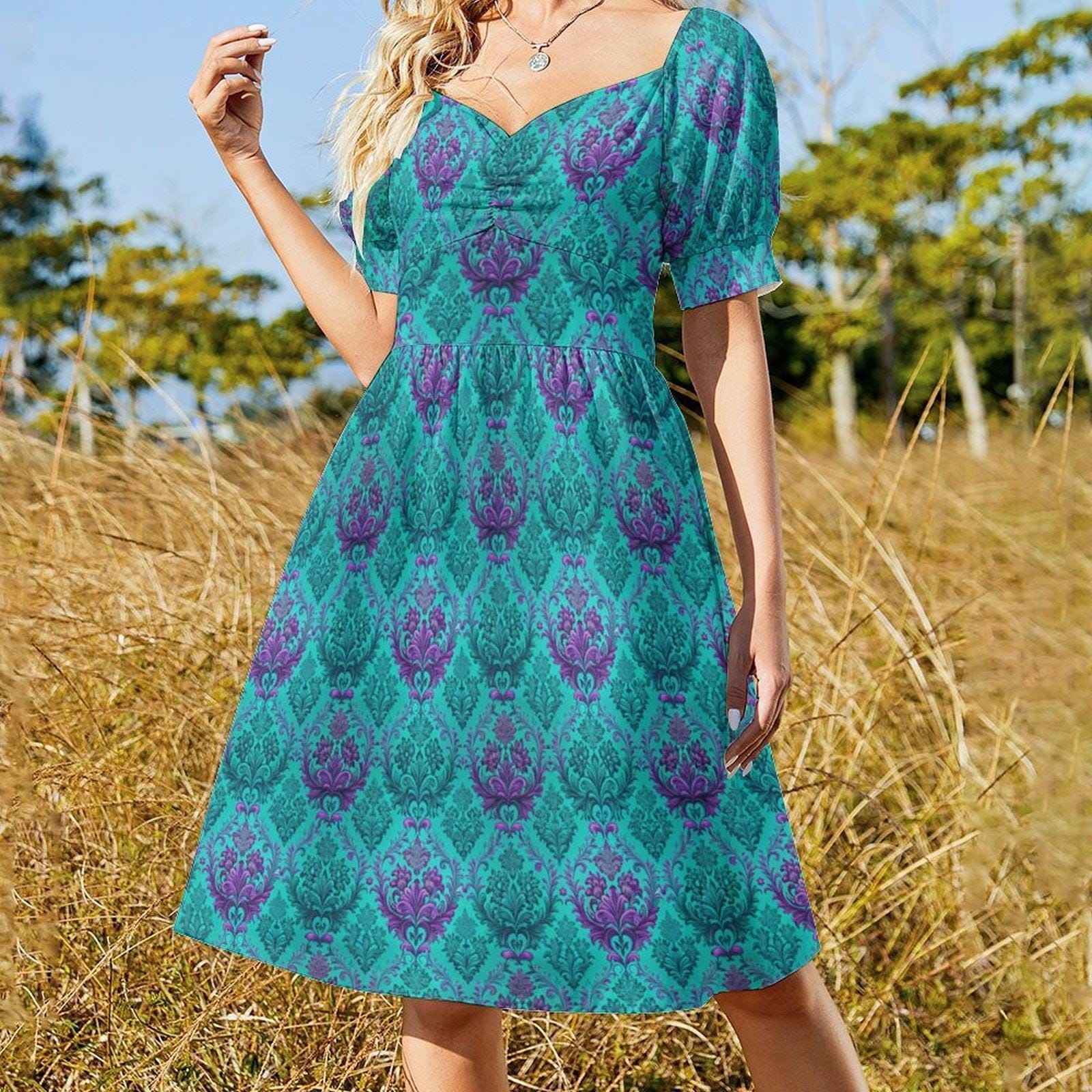 Teal Baroque Dress