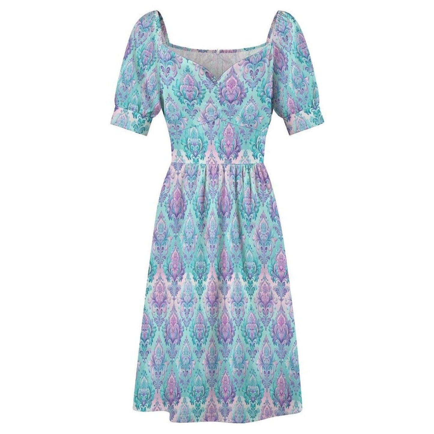 Pastel Damask Midi Dress