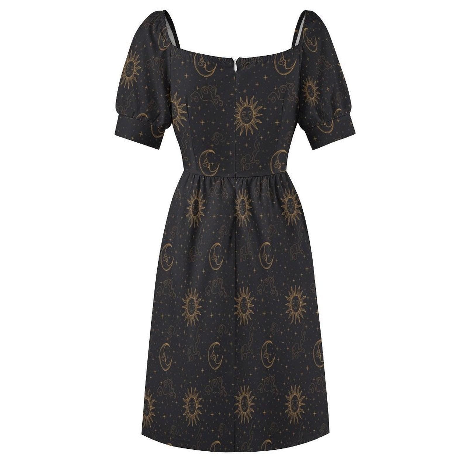 Black Gold Midi Dress