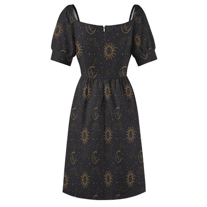 Black Gold Midi Dress