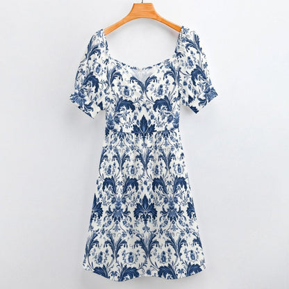 Blue Baroque Midi Dress