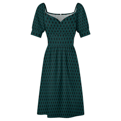 Emerald Diamond Harlequin Midi Dress