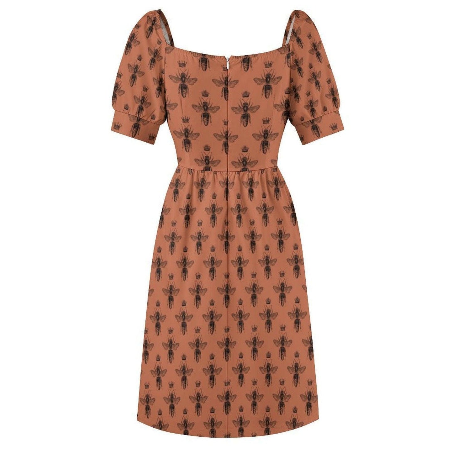 Bee Print Midi Dress