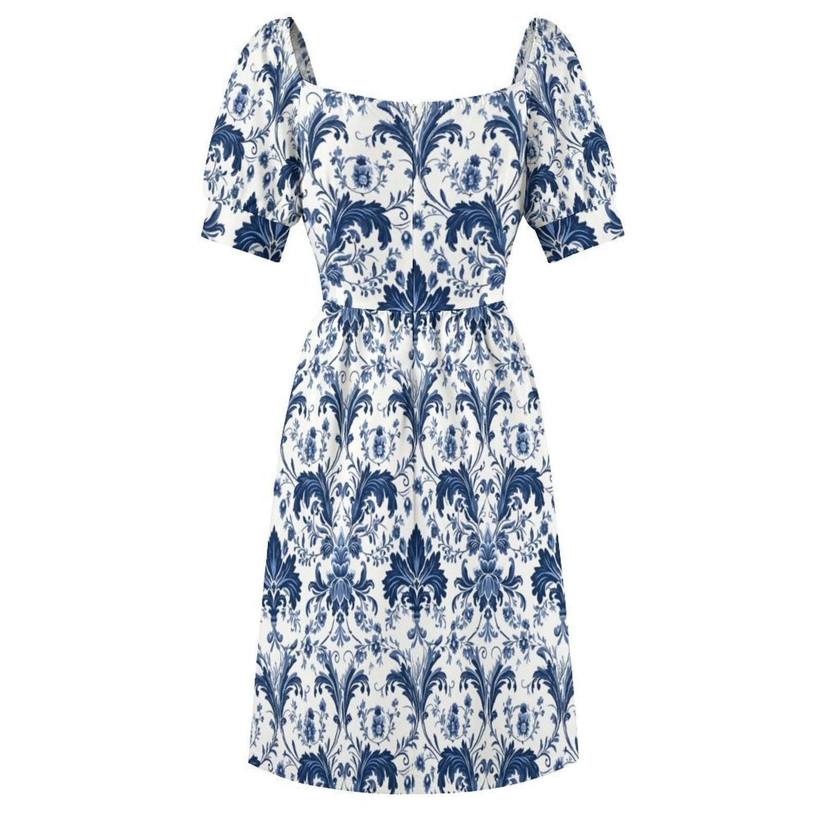 Blue Baroque Midi Dress