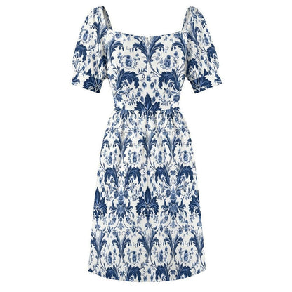 Blue Baroque Midi Dress