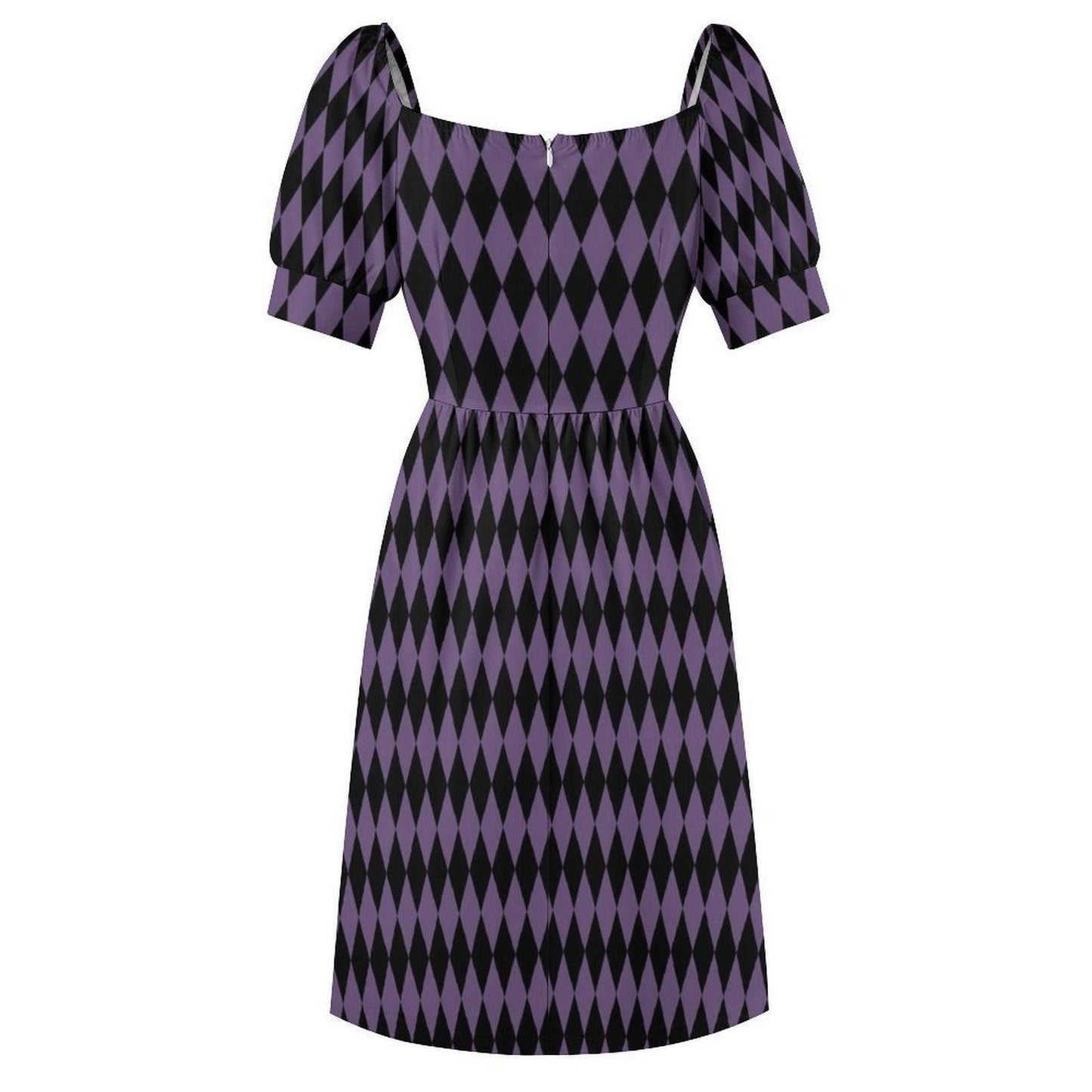 Purple Black Midi Dress