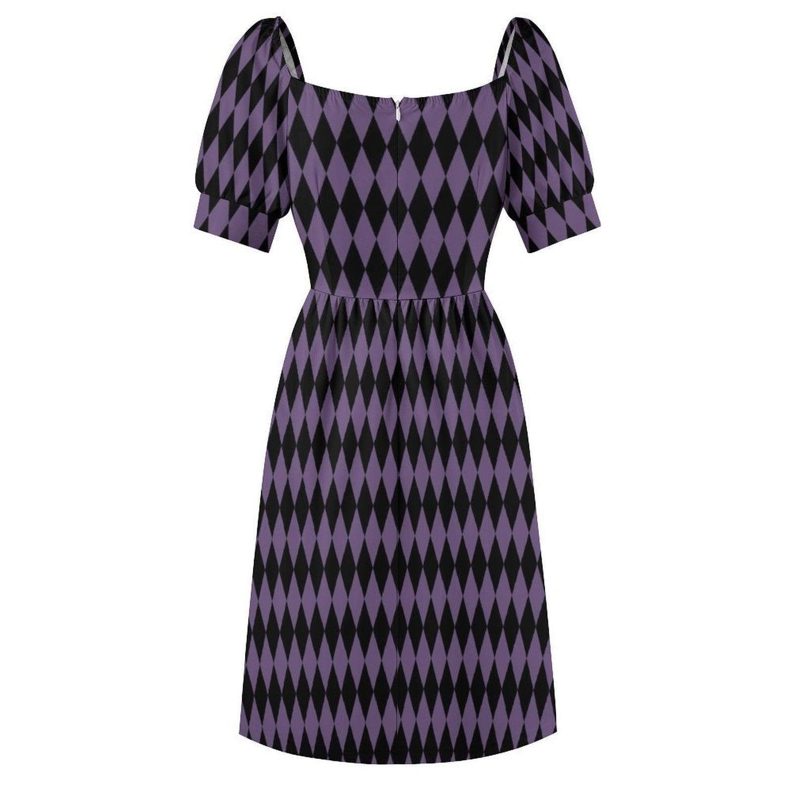 Purple Black Midi Dress