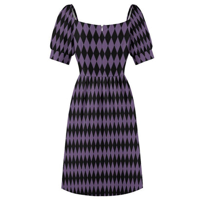 Purple Black Midi Dress